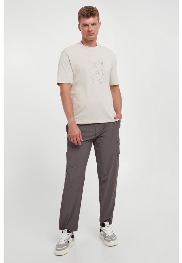 Armani Exchange - T-shirt męski z haftem ARMANI EXCHANGE. Wzór: haft