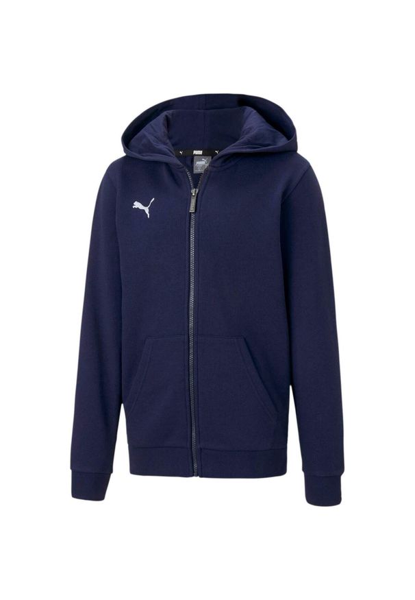 Bluza z kapturem Puma Teamgoal 23 Casuals Hooded Jacket Jr, Dzieci. Typ kołnierza: kaptur. Kolor: niebieski. Materiał: materiał, bawełna