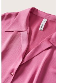 mango - Mango koszula Sassa damska kolor różowy relaxed z kołnierzykiem klasycznym. Typ kołnierza: kołnierzyk klasyczny. Kolor: różowy. Materiał: tkanina, włókno. Wzór: gładki. Styl: klasyczny #9