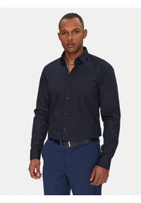 Hugo - HUGO Koszula Koey 50539808 Granatowy Slim Fit. Kolor: niebieski. Materiał: bawełna