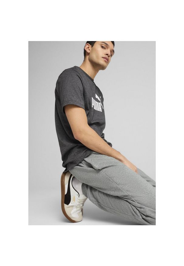 Puma - Męskie spodnie dresowe Essentials z logo No. 1 PUMA Medium Gray Heather. Kolor: szary. Materiał: dresówka