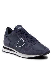 Sneakersy Philippe Model Veau TZLU 6005 Bleu. Kolor: niebieski. Materiał: zamsz, skóra