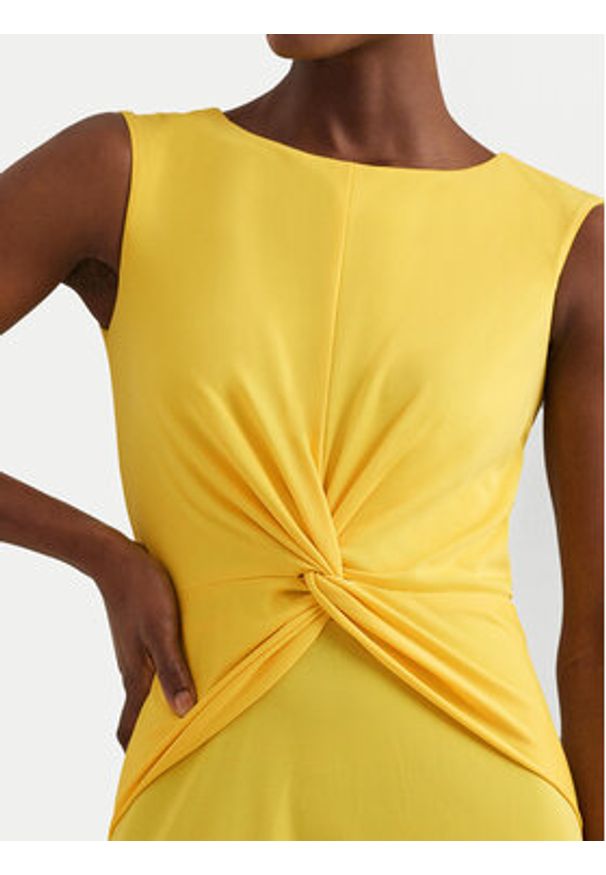 Lauren Ralph Lauren Sukienka codzienna 250872090008 Żółty Regular Fit. Okazja: na co dzień. Kolor: żółty. Materiał: syntetyk. Typ sukienki: proste. Styl: casual