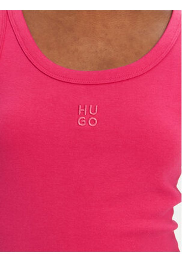 Hugo - HUGO Top Datamia 50514489 Różowy Slim Fit. Kolor: różowy. Materiał: bawełna
