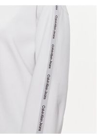 Calvin Klein Jeans Bluza Logo Elastic Hoodie J20J223078 Biały Regular Fit. Kolor: biały. Materiał: syntetyk, bawełna