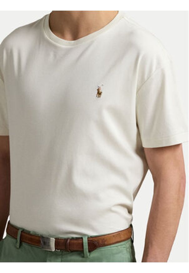 Polo Ralph Lauren T-Shirt 710740727094 Écru Custom Slim Fit. Typ kołnierza: polo. Materiał: bawełna