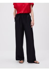 Reserved - Spodnie z lnem - czarny. Kolor: czarny. Materiał: len