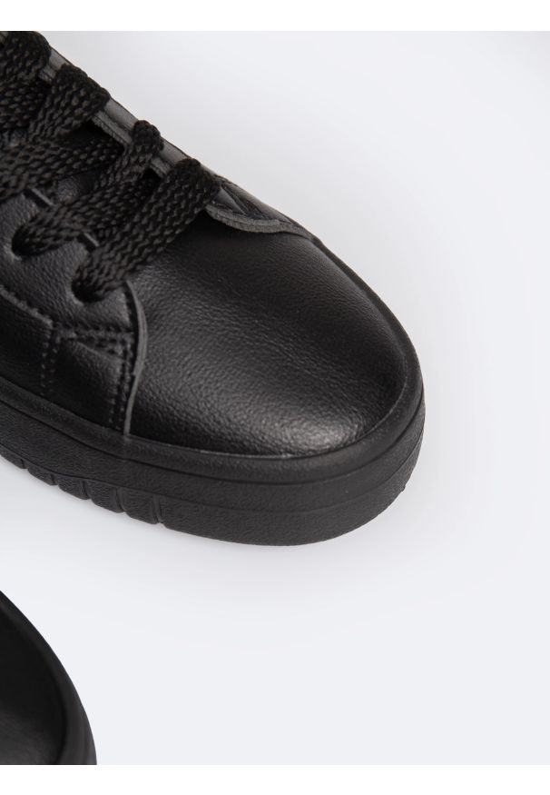 Big-Star - Sneakersy damskie ze skóry ekologicznej czarne NN274576 906. Okazja: na co dzień. Kolor: czarny. Materiał: skóra ekologiczna