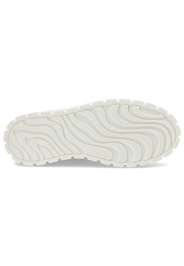 Białe Sneakersy Armodo Skórzane Wygodne Buty Damskie. Kolor: biały. Materiał: skóra. Szerokość cholewki: normalna. Wzór: aplikacja. Obcas: na platformie