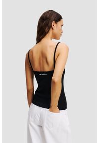 Karl Lagerfeld - KARL LAGERFELD Сzarny damski top Ikon Patch Tank Top. Kolor: czarny #5