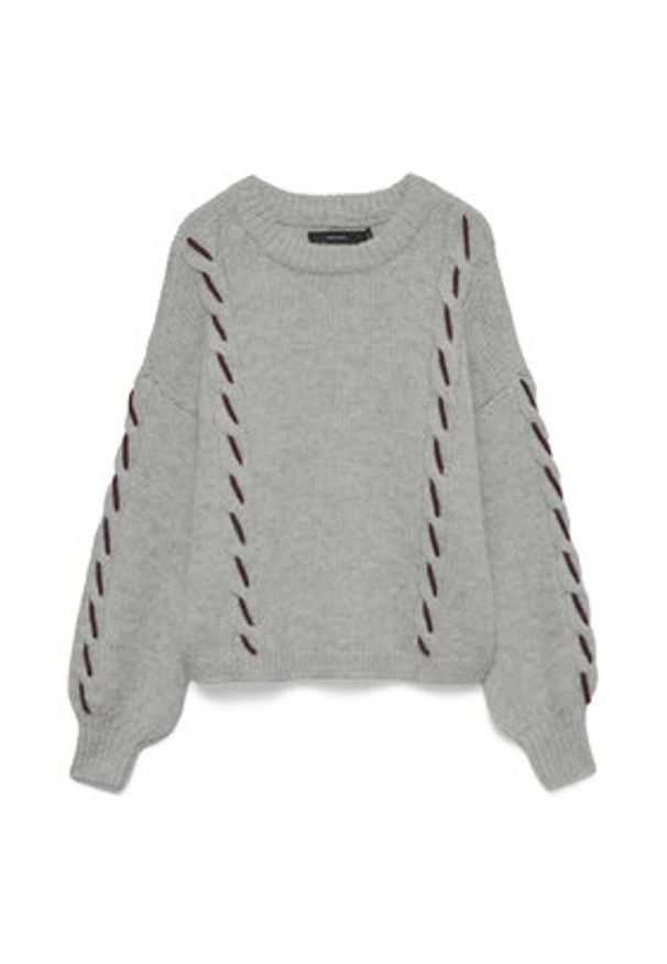 Vero Moda Sweter Ilina 10334866 Szary Loose Fit. Kolor: szary. Materiał: syntetyk