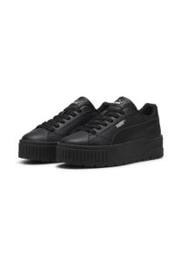 Puma - Damskie skórzane sneakersy Karmen II PUMA. Okazja: na co dzień. Kolor: czarny, szary, wielokolorowy. Materiał: skóra. Obcas: na platformie. Sport: turystyka piesza