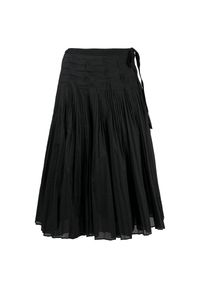Tory Burch - TORY BURCH - Czarna plisowana spódnica midi. Kolor: czarny. Materiał: bawełna, materiał #3