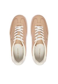 TOMMY HILFIGER - Tommy Hilfiger Sneakersy Th Heritage Shiny Sneaker FW0FW09179 Beżowy. Kolor: beżowy. Materiał: skóra #6