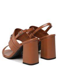 Calvin Klein Sandały Block Hl Sandal HW0HW01612 Brązowy. Kolor: brązowy. Materiał: skóra #5