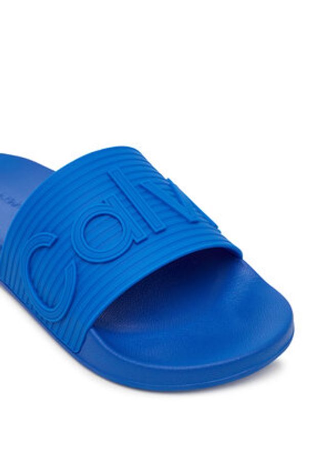 Calvin Klein Klapki Nemo - Contoured Emblem Logo Sliders HM0HM02113 Niebieski. Kolor: niebieski. Materiał: syntetyk