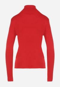 Born2be - Czerwony Klasyczny Golf z Bawełną Reilisea. Okazja: na co dzień. Typ kołnierza: golf. Kolor: czerwony. Materiał: bawełna. Styl: klasyczny #5