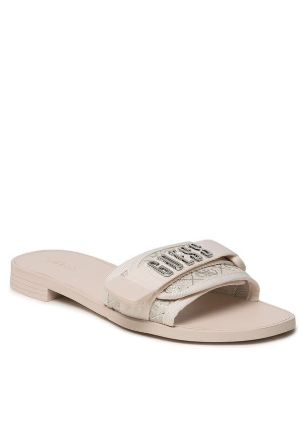 Klapki Guess. Kolor: beżowy