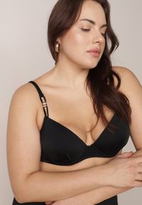 Born2be - Czarne Bikini z Ozdobnym Marszczeniem Biustonosz i Majtki Typu Bokserki Peiria. Kolor: czarny #2