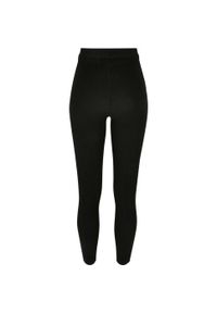 Urban Classics - Legginsy Damskie Z Dzianiny Prążkowanej. Kolor: czarny. Materiał: prążkowany, dzianina. Sport: turystyka piesza