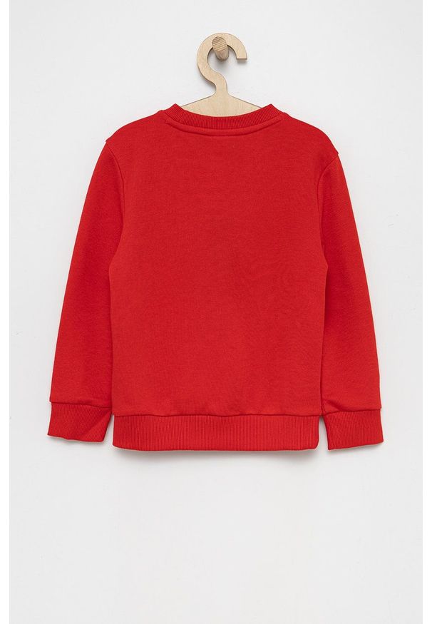 adidas Performance Bluza dziecięca kolor czerwony z nadrukiem. Okazja: na co dzień. Kolor: czerwony. Materiał: poliester, dzianina. Wzór: nadruk. Styl: casual