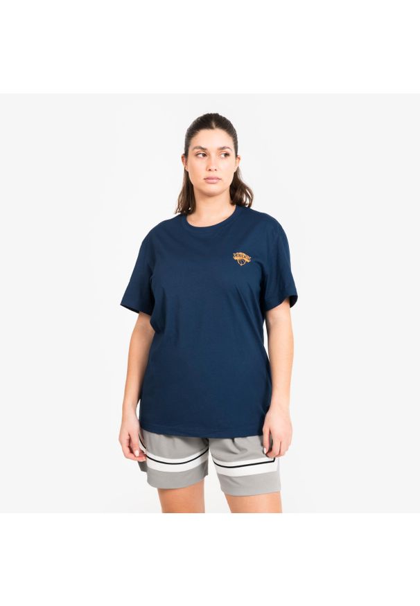TARMAK - Koszulka koszykówki unisex Tarmak NBA Knicks TS 900. Kolor: niebieski. Materiał: bawełna, poliester, materiał. Sport: koszykówka