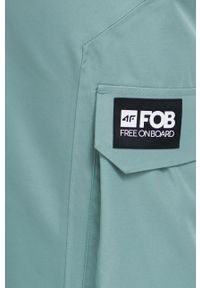 4f - 4F Spodnie damskie kolor zielony. Stan: podwyższony. Kolor: zielony. Materiał: materiał. Sezon: zima #2