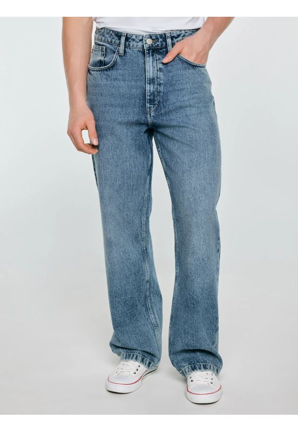 Big-Star - Jeansy męskie loose niebieskie Nate 385. Stan: podwyższony. Kolor: niebieski. Styl: vintage, klasyczny