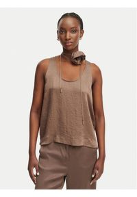 Marella Top Apogeo 2613161045 Brązowy Regular Fit. Kolor: brązowy. Materiał: acetat #1