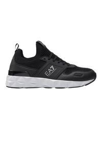EA7 Emporio Armani - EA7 Czarne sneakersy z białą podeszwą, Rozmiar 44. Kolor: czarny