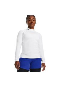 Koszulka termiczna damska Under Armour ColdGear Authentics golf. Typ kołnierza: golf. Kolor: biały, wielokolorowy. Długość rękawa: długi rękaw