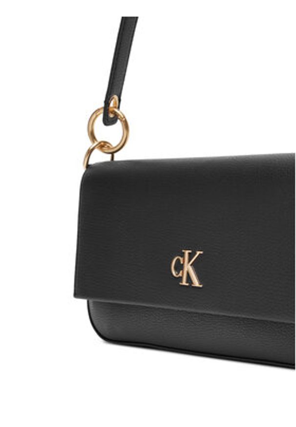 Calvin Klein Jeans Torebka Minimal Monogram Shoulder Pouch LV04K3161G Czarny. Kolor: czarny. Materiał: skórzane