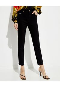 Versace Jeans Couture - VERSACE JEANS COUTURE - Czarne spodnie jeansowe. Kolor: czarny. Długość: długie. Styl: klasyczny