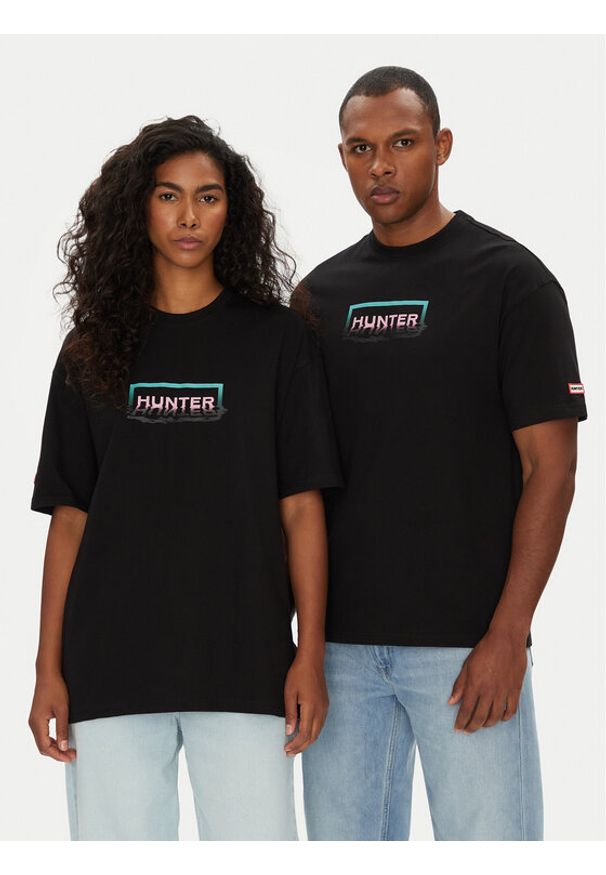 Hunter T-Shirt Abele UNISEX HARU0007251 Czarny Regular Fit. Kolor: czarny. Materiał: bawełna