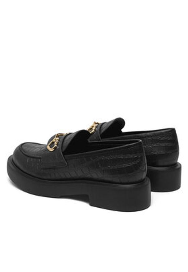 Love Moschino - LOVE MOSCHINO Loafersy JA10394G1MIB0000 Czarny. Kolor: czarny. Materiał: skóra