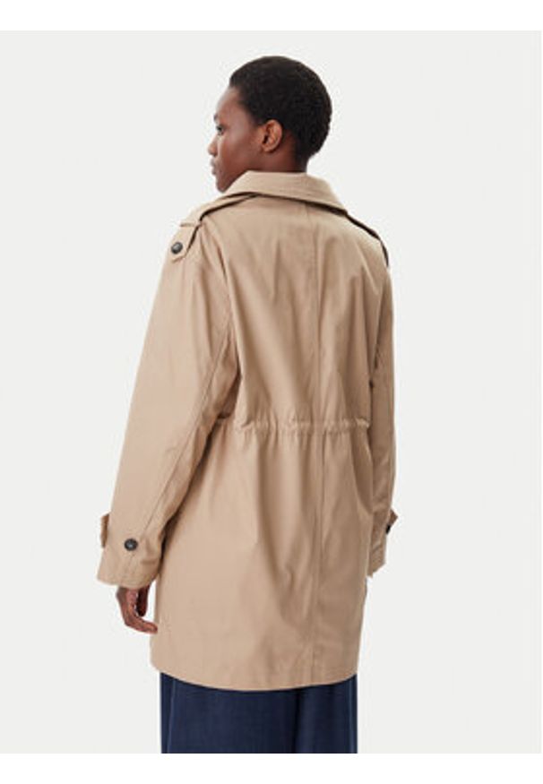 TOMMY HILFIGER - Tommy Hilfiger Parka Essential WW0WW43742 Beżowy Regular Fit. Kolor: beżowy. Materiał: bawełna