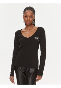 Calvin Klein Jeans Bluzka J20J222023 Czarny Regular Fit. Kolor: czarny. Materiał: bawełna