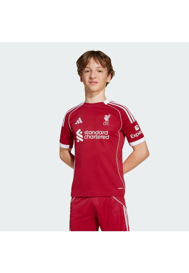Adidas - Koszulka Liverpool FC 25/26 Home Jersey Kids. Kolor: czerwony. Materiał: jersey. Długość: długie. Sport: piłka nożna