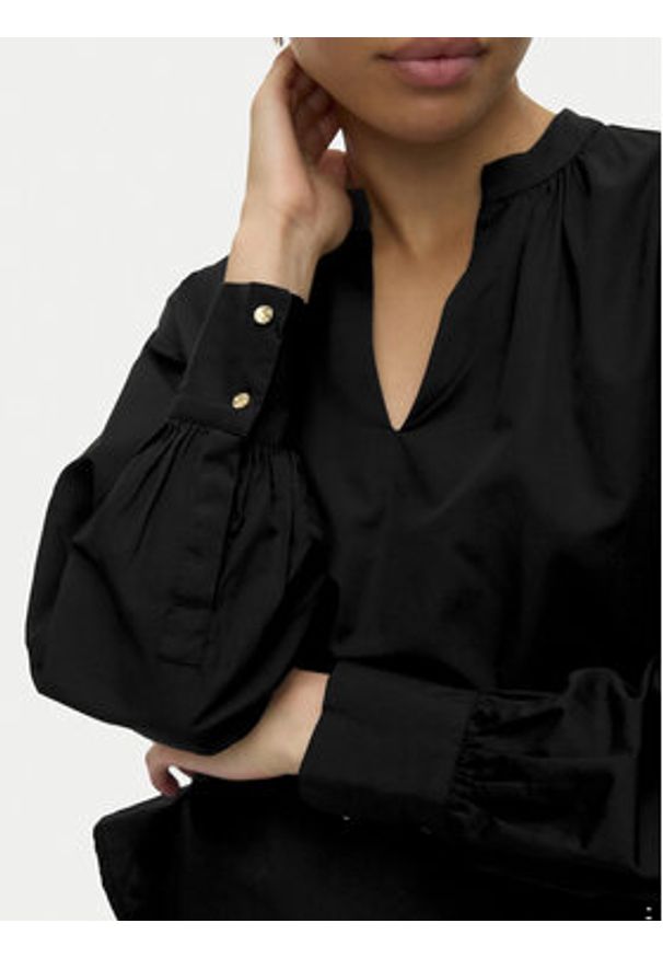Vero Moda Bluzka Fanni 10336937 Czarny Loose Fit. Kolor: czarny. Materiał: bawełna