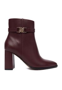 Nine West Botki CEO-NASIRA-01 Bordowy. Kolor: czerwony. Materiał: syntetyk, materiał