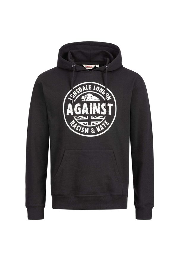 Bluza z kapturem Lonsdale Linford. Typ kołnierza: kaptur. Kolor: czarny. Wzór: nadruk