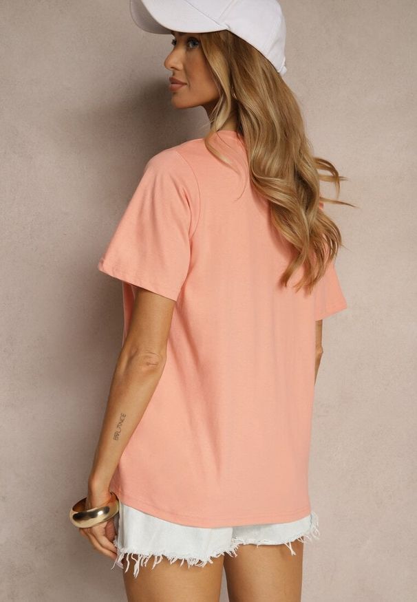 Renee - Różowy Basicowy T-shirt z Bawełny Fevarisse. Okazja: na co dzień. Kolor: różowy. Materiał: bawełna. Styl: klasyczny, casual
