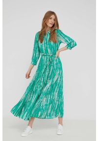 Answear Lab sukienka kolor zielony maxi rozkloszowana. Kolor: zielony. Materiał: tkanina. Typ sukienki: rozkloszowane. Styl: wakacyjny. Długość: maxi #3