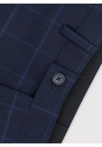 Pako Lorente - PAKO LORENTE – Granatowe spodnie garniturowe w niebieską kratkę. Kolor: niebieski. Materiał: poliester, wełna, lycra. Wzór: kratka #3