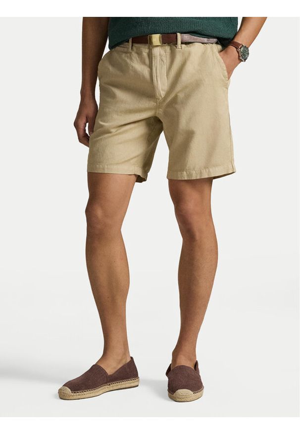 Polo Ralph Lauren Szorty materiałowe 710741375024 Beżowy Regular Fit. Kolor: beżowy. Materiał: bawełna