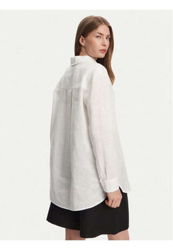Max Mara Leisure Koszula Noel 2516111018 Biały Regular Fit. Kolor: biały. Materiał: len