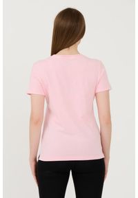 Guess - GUESS Różowy damski t-shirt bawełniany Stones&embro Tee, Rozmiar L. Kolor: różowy. Materiał: bawełna #6