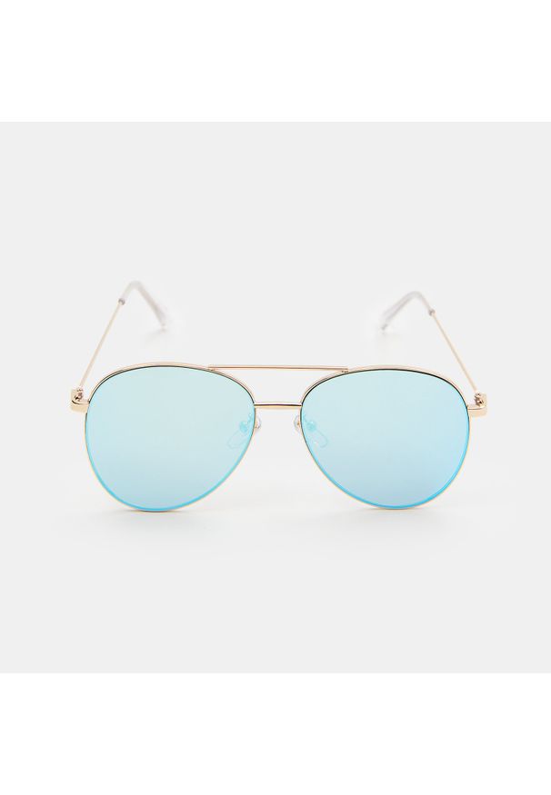 Mohito - Kolorowe okulary przeciwsłoneczne - Niebieski. Kolor: niebieski. Wzór: kolorowy