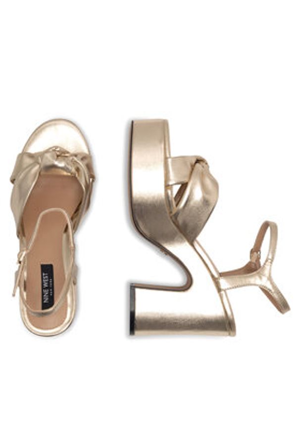Nine West Sandały WFA2634-1 Złoty. Kolor: złoty. Materiał: syntetyk, skóra
