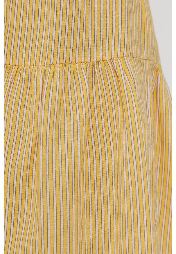 Vero Moda - Spódnica. Kolor: żółty. Materiał: tkanina, bawełna